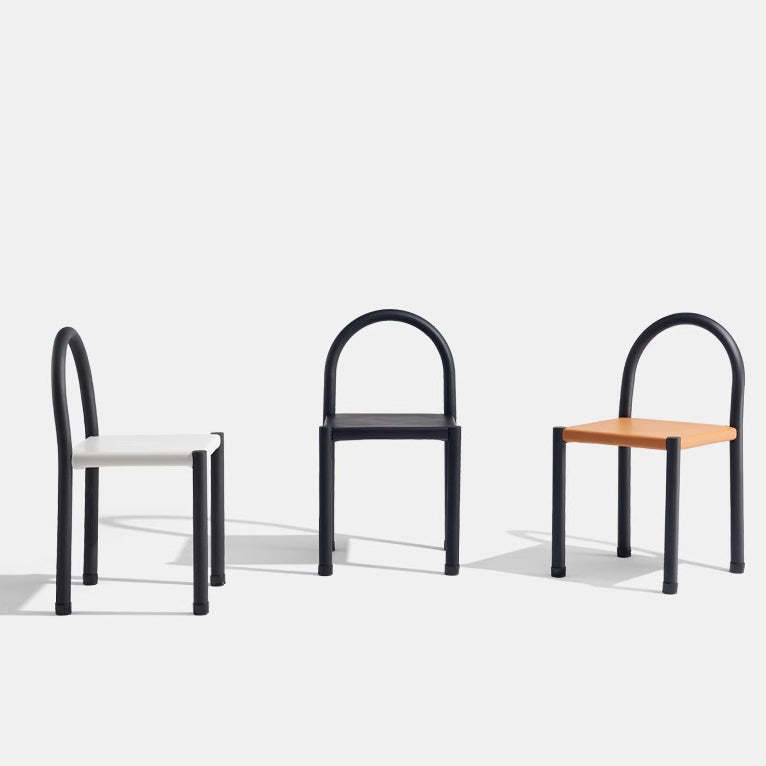 Nordic Half-Round Leather Steel Dining Chair