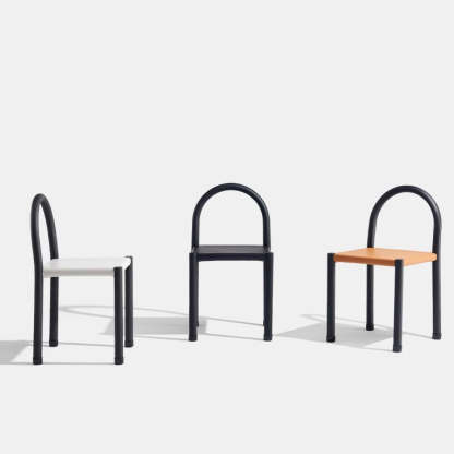 Nordic Half-Round Leather Steel Dining Chair