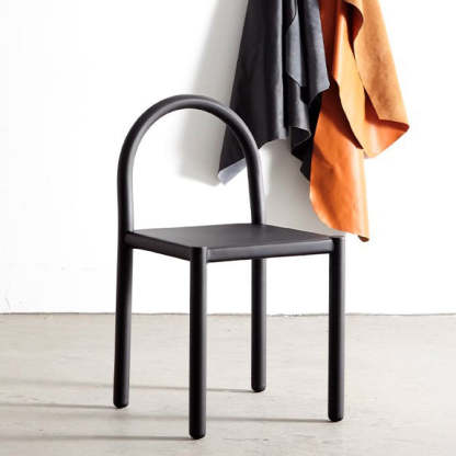 Nordic Half-Round Leather Steel Dining Chair — White