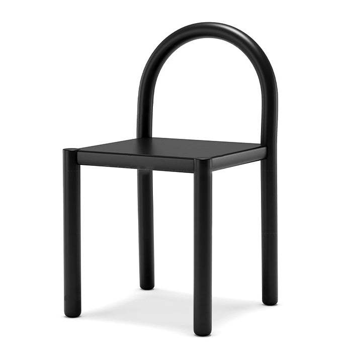 Nordic Half-Round Leather Steel Dining Chair
