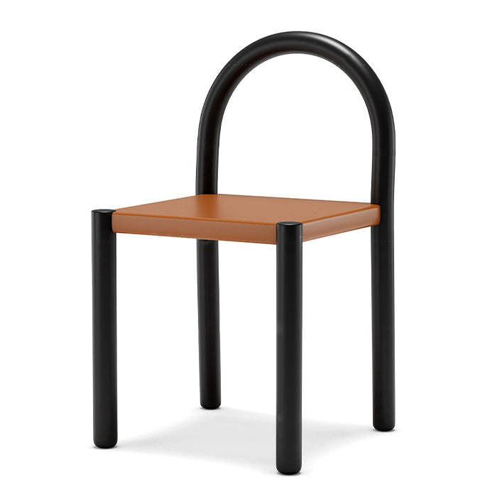 Nordic Half-Round Leather Steel Dining Chair