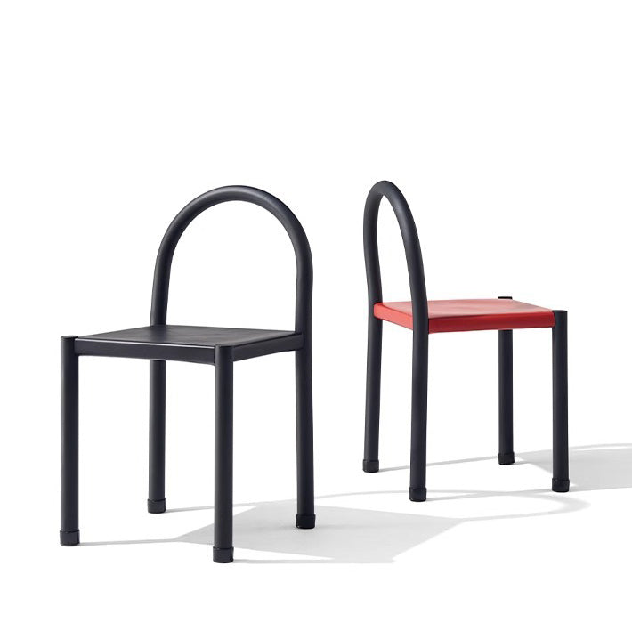 Nordic Half-Round Leather Steel Dining Chair