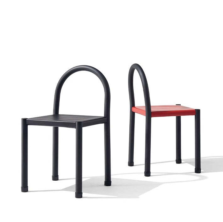 Nordic Half-Round Leather Steel Dining Chair