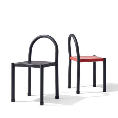 Nordic Half-Round Leather Steel Dining Chair