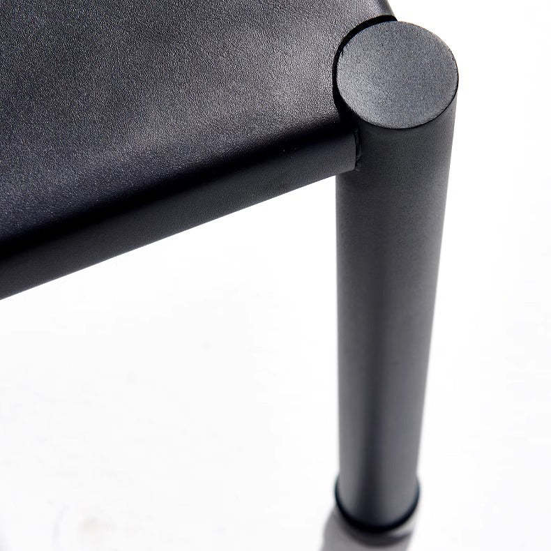 Nordic Half-Round Leather Steel Dining Chair