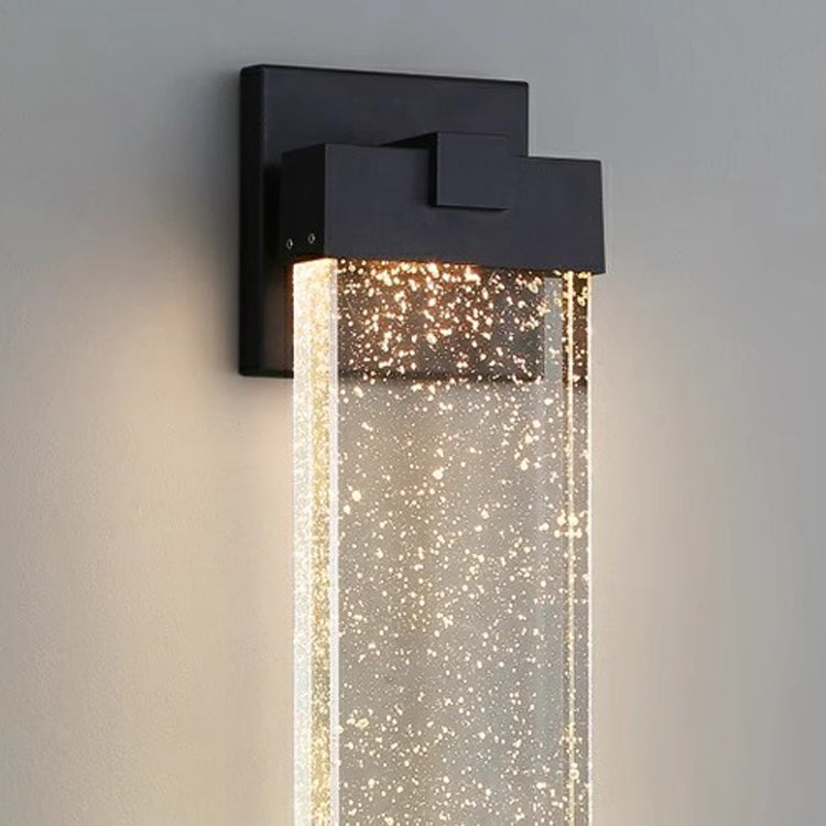 Minimalist Rectangle Aluminum Bubble Crystal LED Wall Sconce