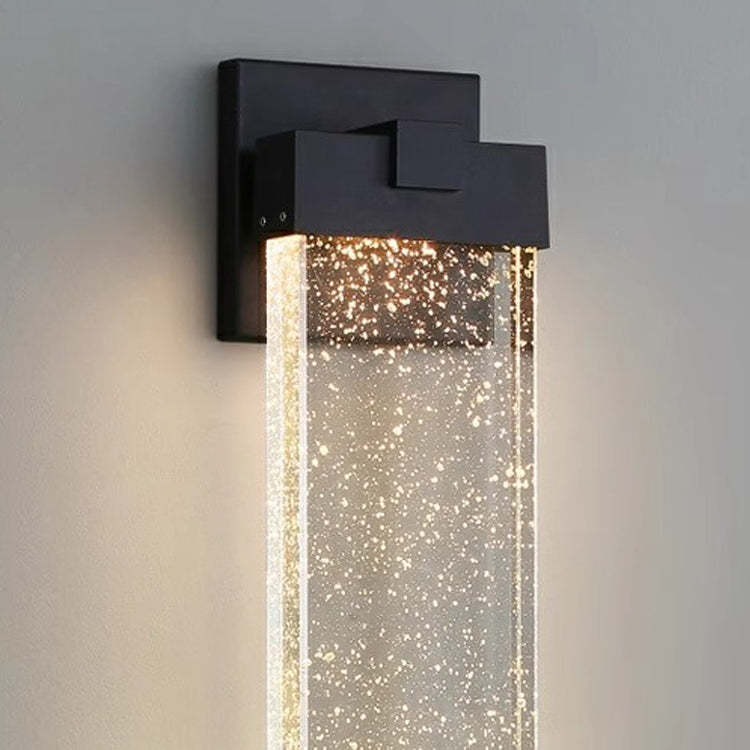 Minimalist Rectangle Aluminum Bubble Crystal LED Wall Sconce
