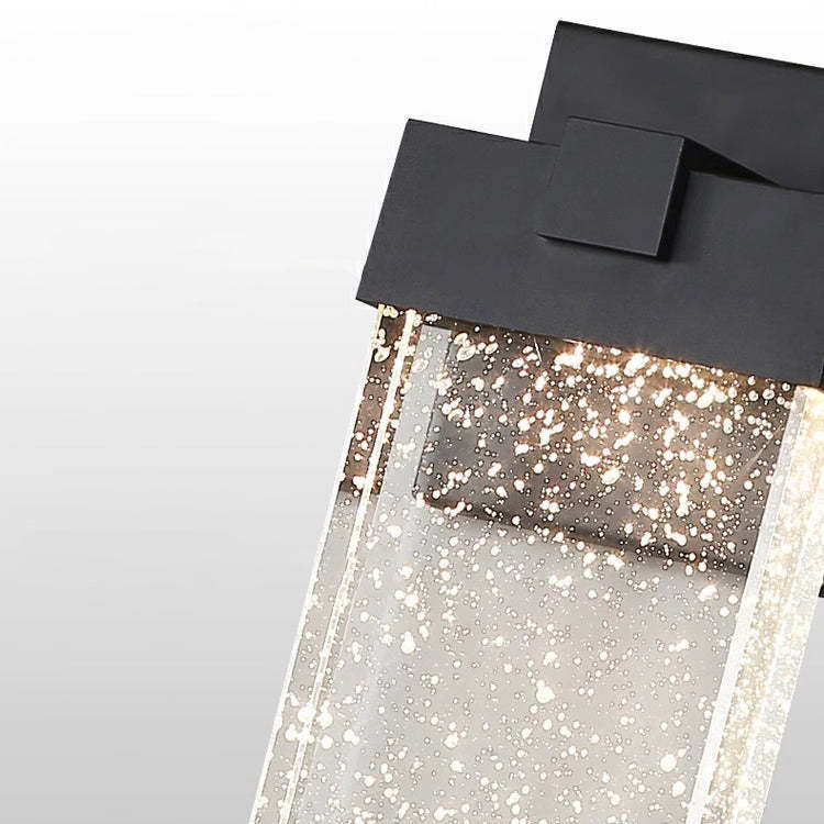 Minimalist Rectangle Aluminum Bubble Crystal LED Wall Sconce