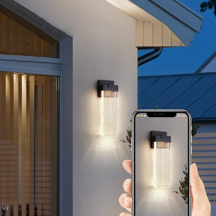 Minimalist Rectangle Aluminum Bubble Crystal LED Wall Sconce