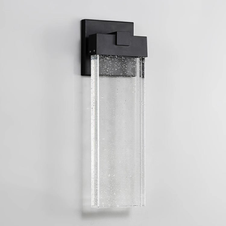 Minimalist Rectangle Aluminum Bubble Crystal LED Wall Sconce