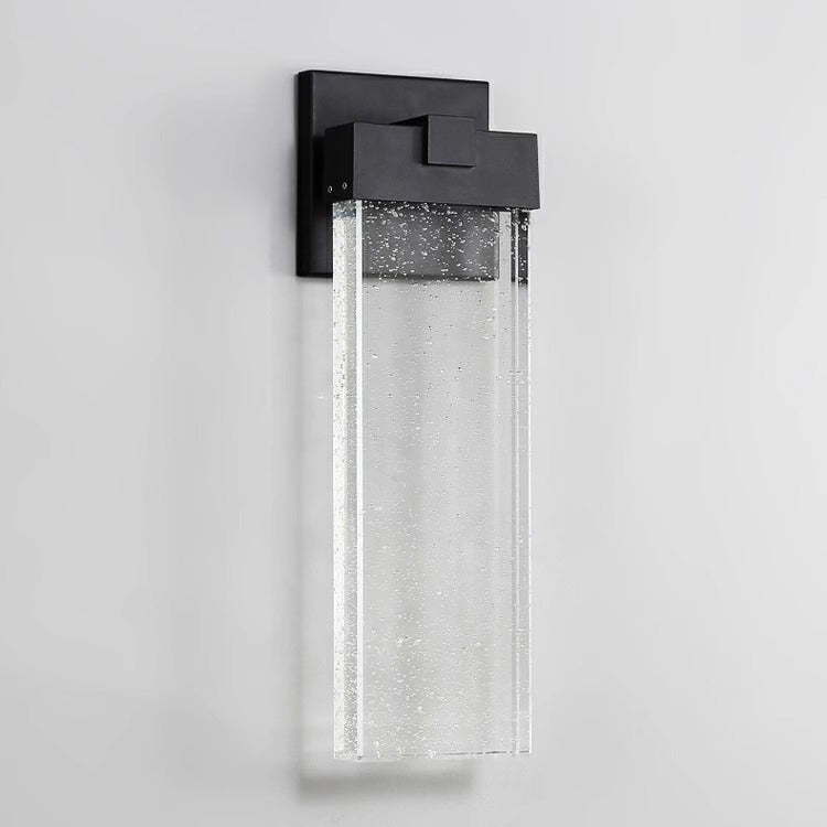 Minimalist Rectangle Aluminum Bubble Crystal LED Wall Sconce