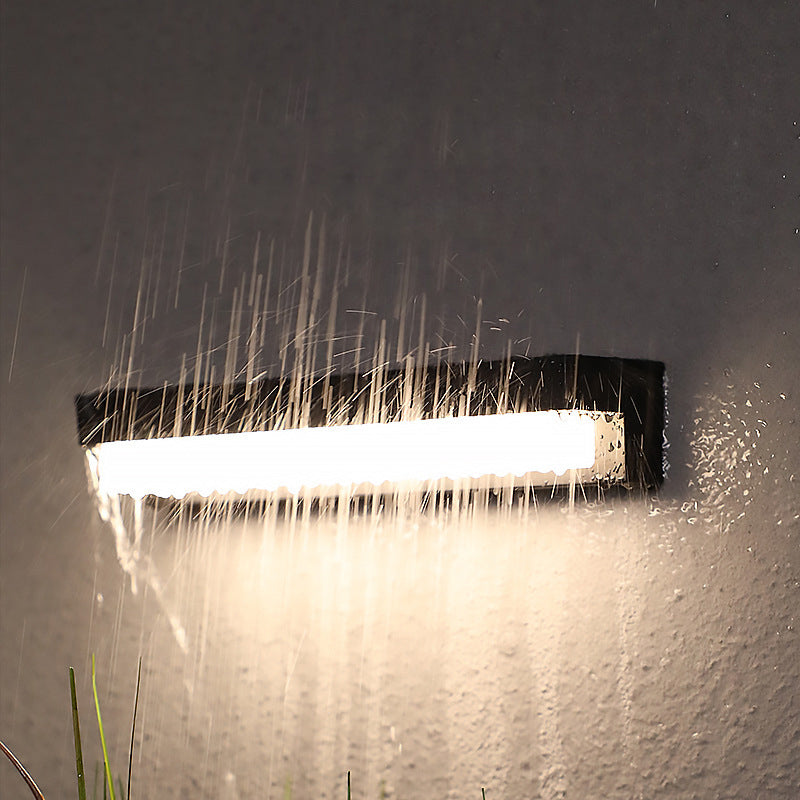 Minimalist Solar Sensor Rectangular LED Wall Sconce