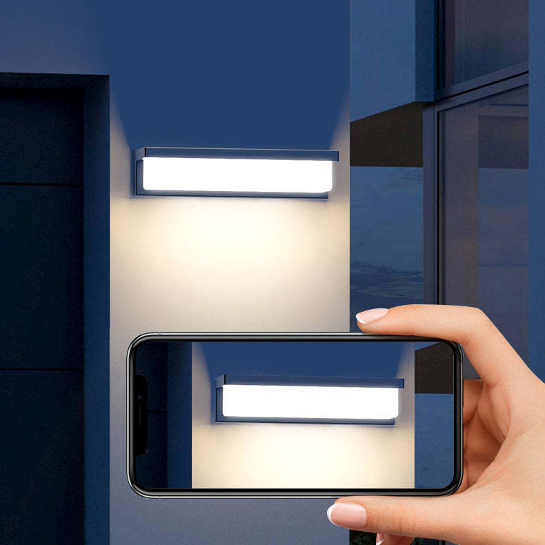 Minimalist Solar Sensor Rectangular LED Wall Sconce