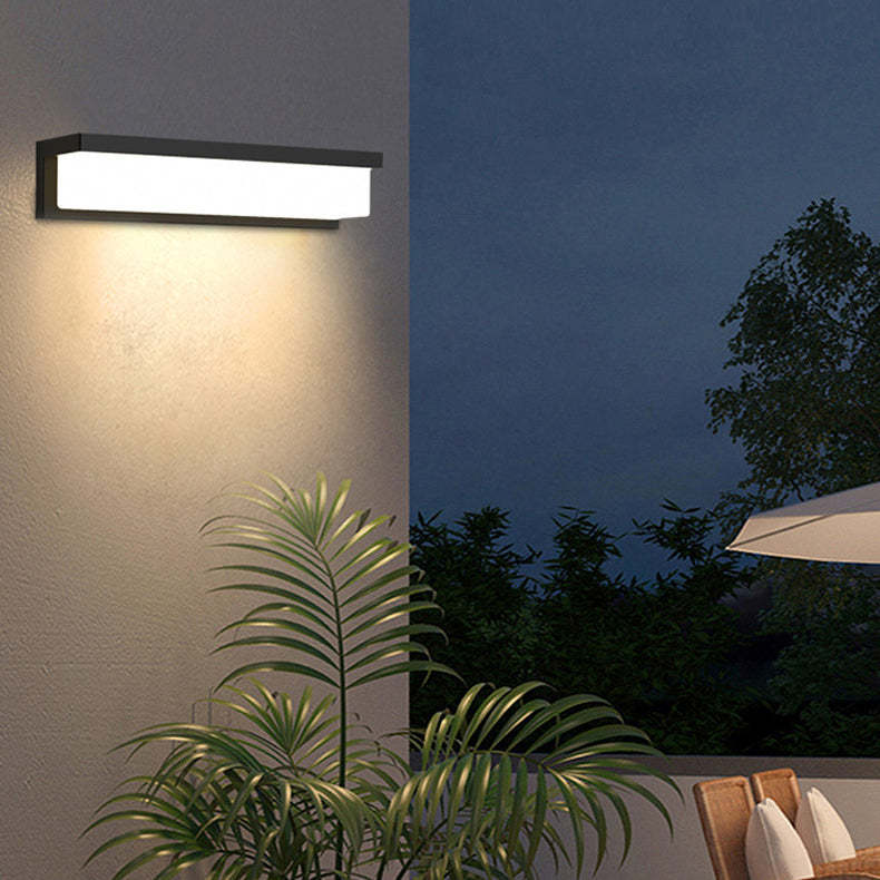 Minimalist Solar Sensor Rectangular LED Wall Sconce