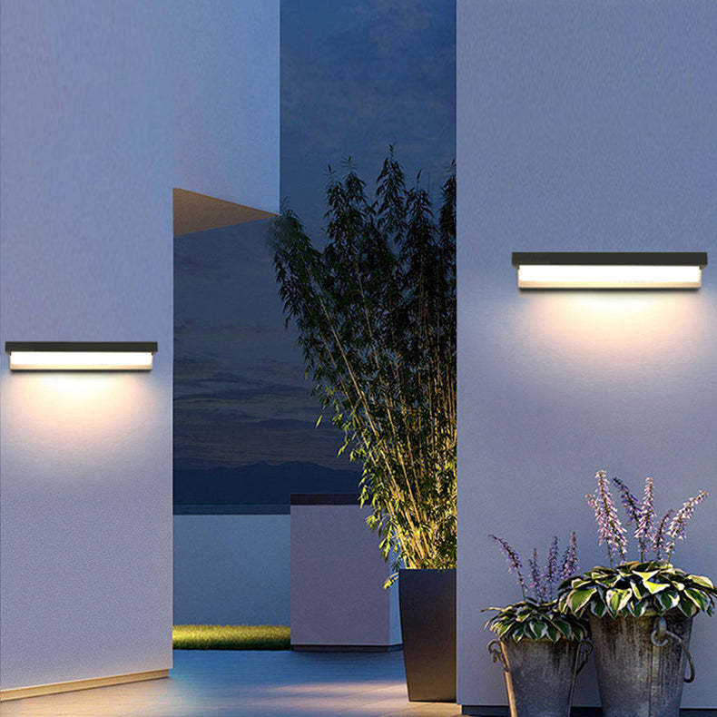 Minimalist Solar Sensor Rectangular LED Wall Sconce