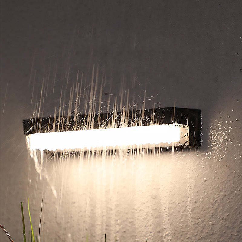 Minimalist Solar Sensor Rectangular LED Wall Sconce