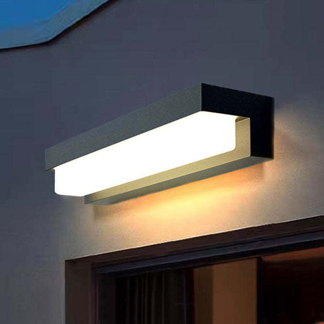 Minimalist Solar Sensor Rectangular LED Wall Sconce