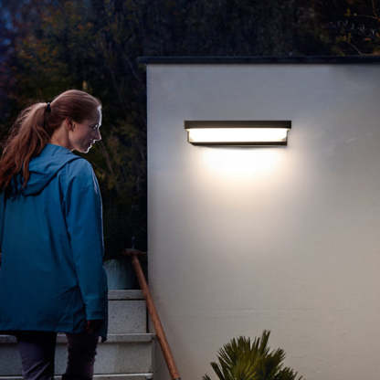 Minimalist Solar Sensor Rectangular LED Wall Sconce