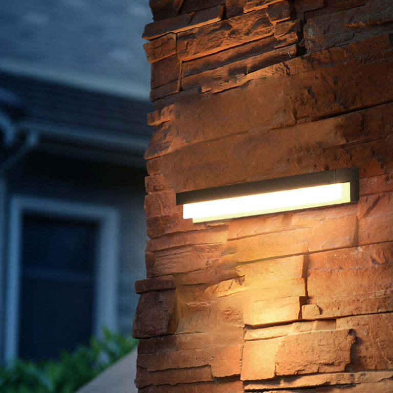 Minimalist Solar Sensor Rectangular LED Wall Sconce