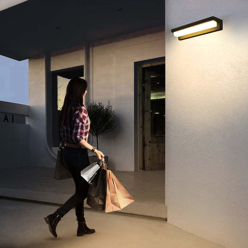 Minimalist Solar Sensor Rectangular LED Wall Sconce