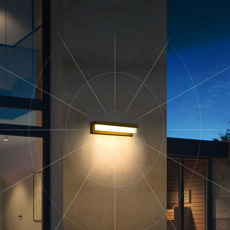 Minimalist Solar Sensor Rectangular LED Wall Sconce