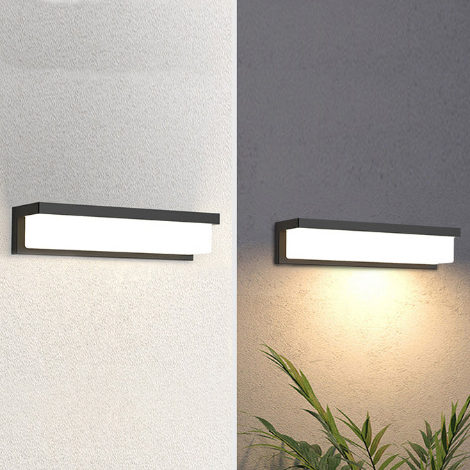 Minimalist Solar Sensor Rectangular LED Wall Sconce