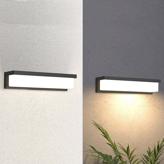 Minimalist Solar Sensor Rectangular LED Wall Sconce