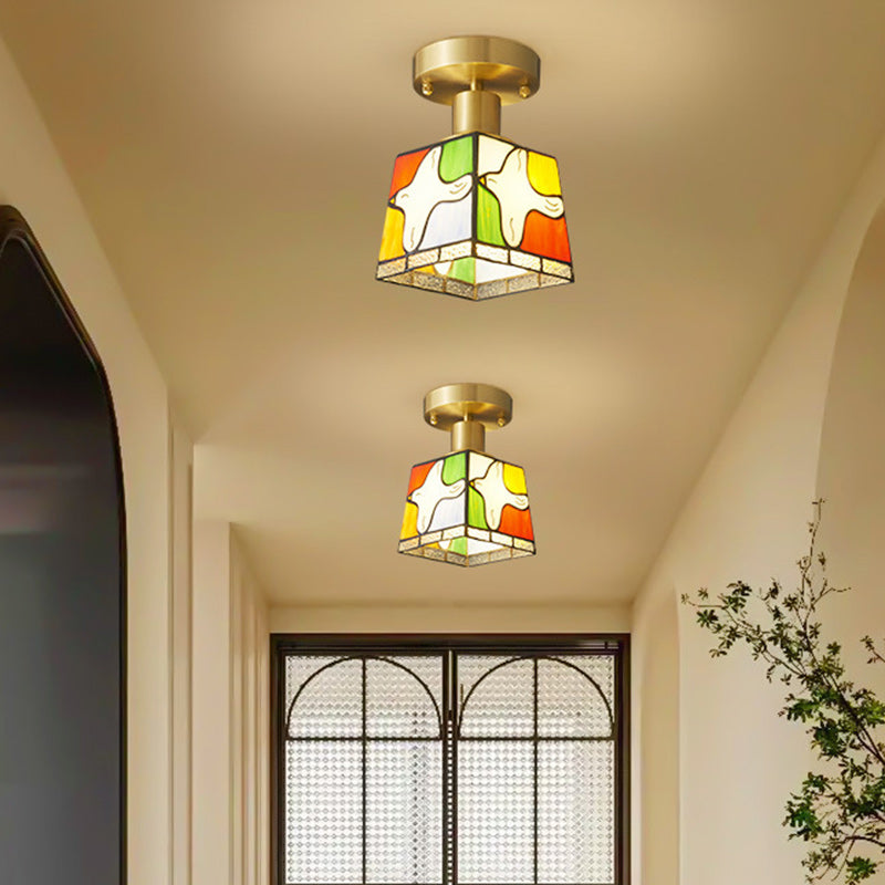 Mid-Century Copper Dove 1-Light Ceiling Light