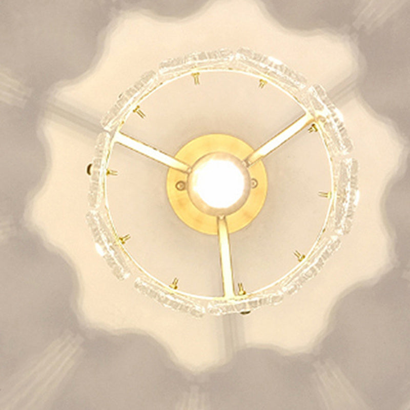 French Copper Lace Round 1-Light Ceiling Light
