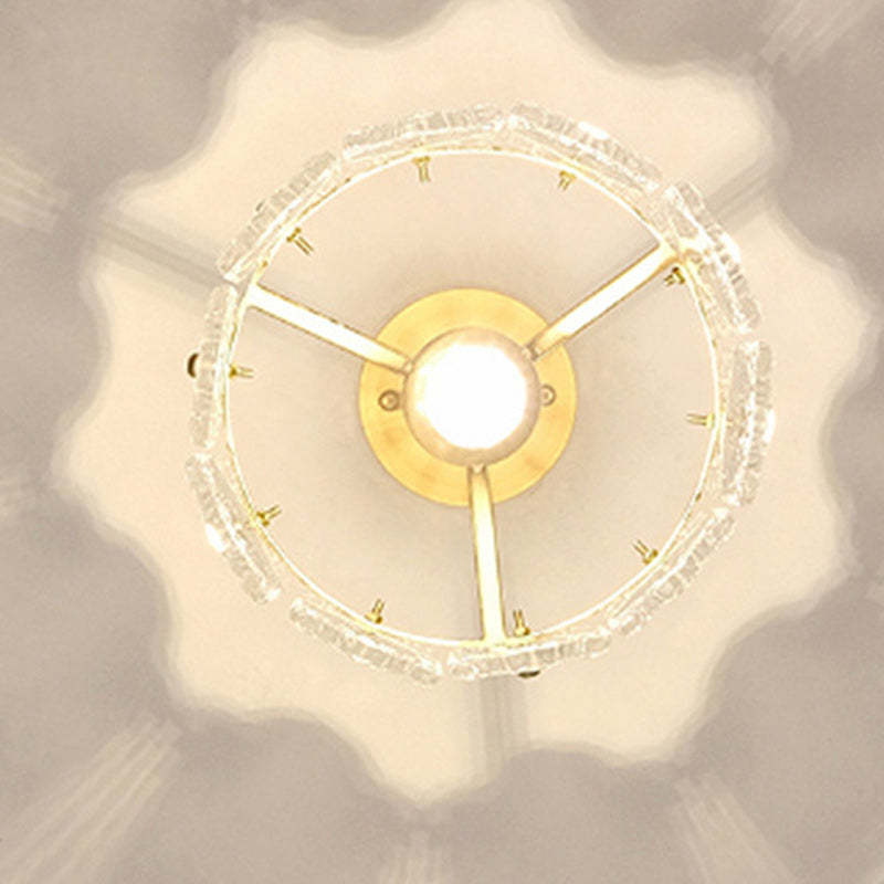 French Copper Lace Round 1-Light Ceiling Light