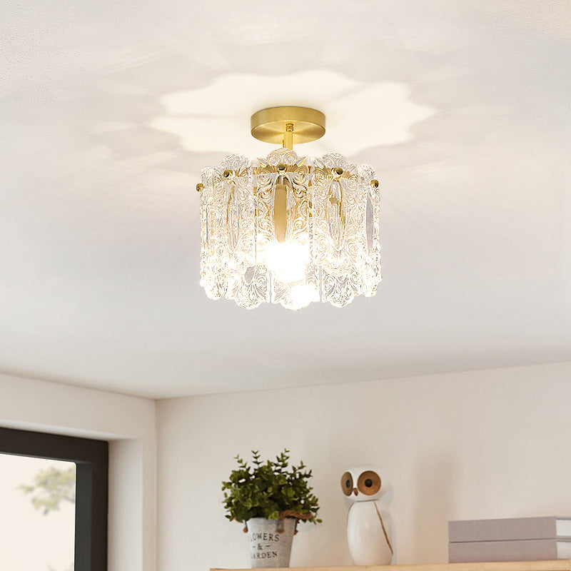 French Copper Lace Round 1-Light Ceiling Light — 220V-240V For UK/AU