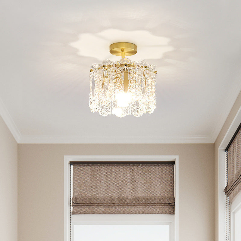 French Copper Lace Round 1-Light Ceiling Light — 110V-120V For US/CA