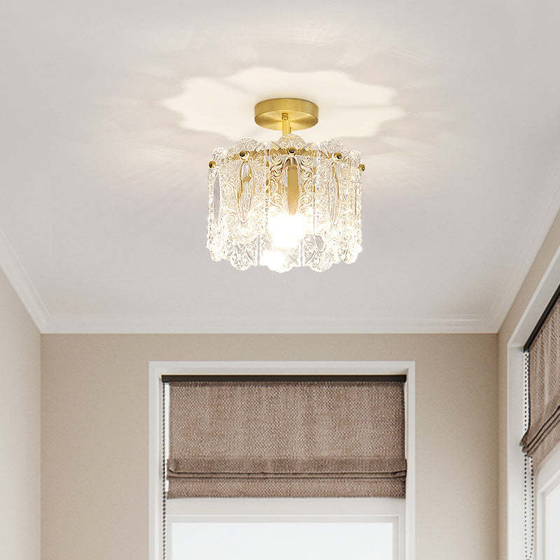 French Copper Lace Round 1-Light Ceiling Light — 110V-120V For US/CA