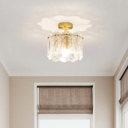French Copper Lace Round 1-Light Ceiling Light — 110V-120V For US/CA