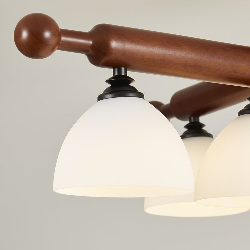 French Wood Branch Bowl 4/6/8-Light Ceiling Light