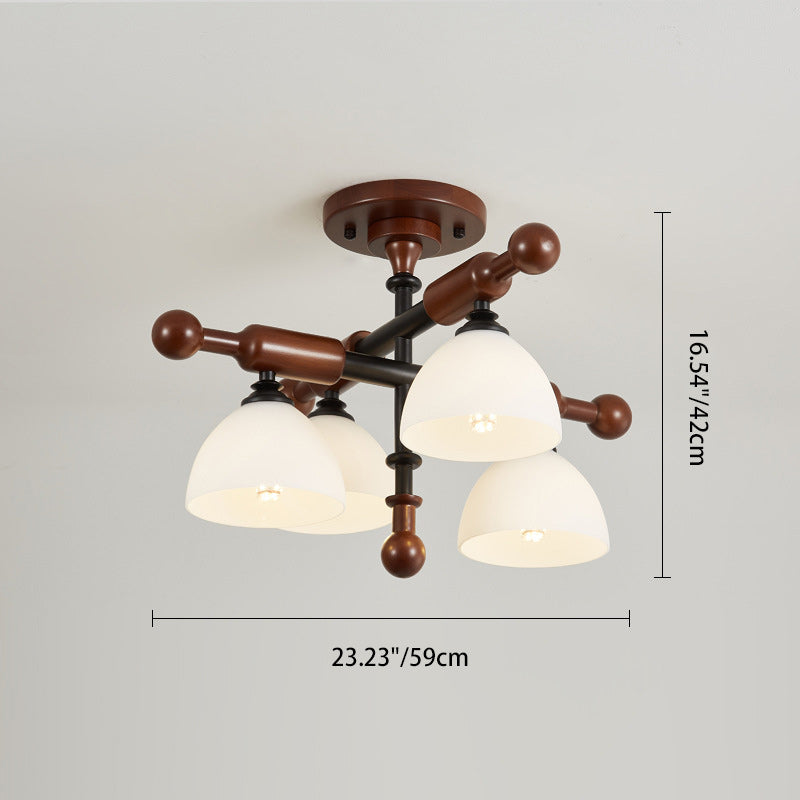 French Wood Branch Bowl 4/6/8-Light Ceiling Light — 6 / 220V-240V For UK/AU