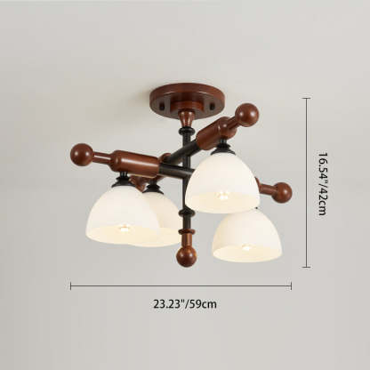 French Wood Branch Bowl 4/6/8-Light Ceiling Light — 6 / 220V-240V For UK/AU
