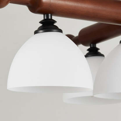 French Wood Branch Bowl 4/6/8-Light Ceiling Light
