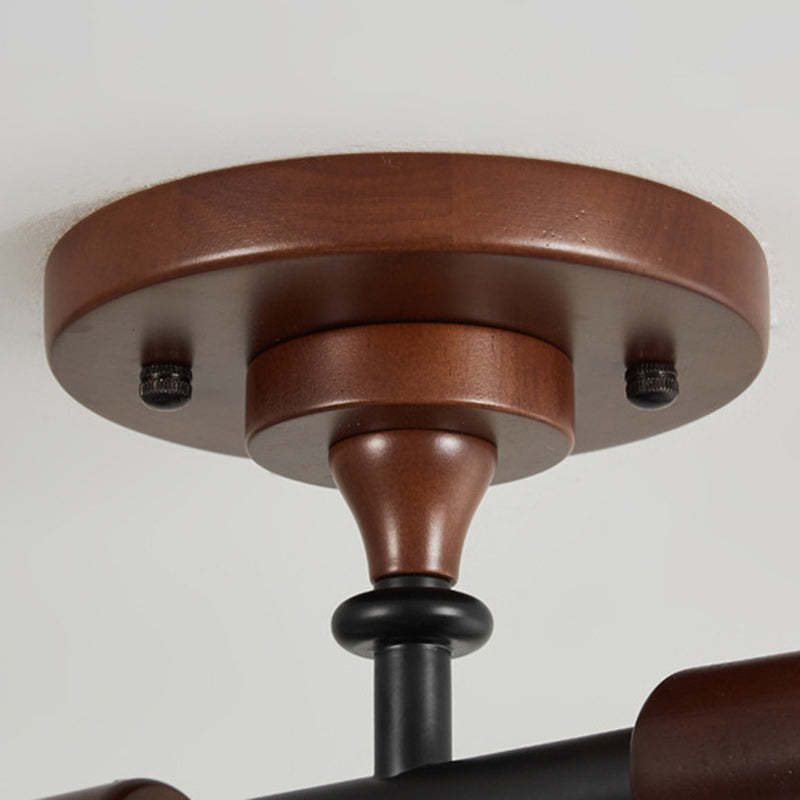 French Wood Branch Bowl 4/6/8-Light Ceiling Light