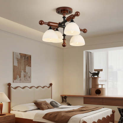 French Wood Branch Bowl 4/6/8-Light Ceiling Light