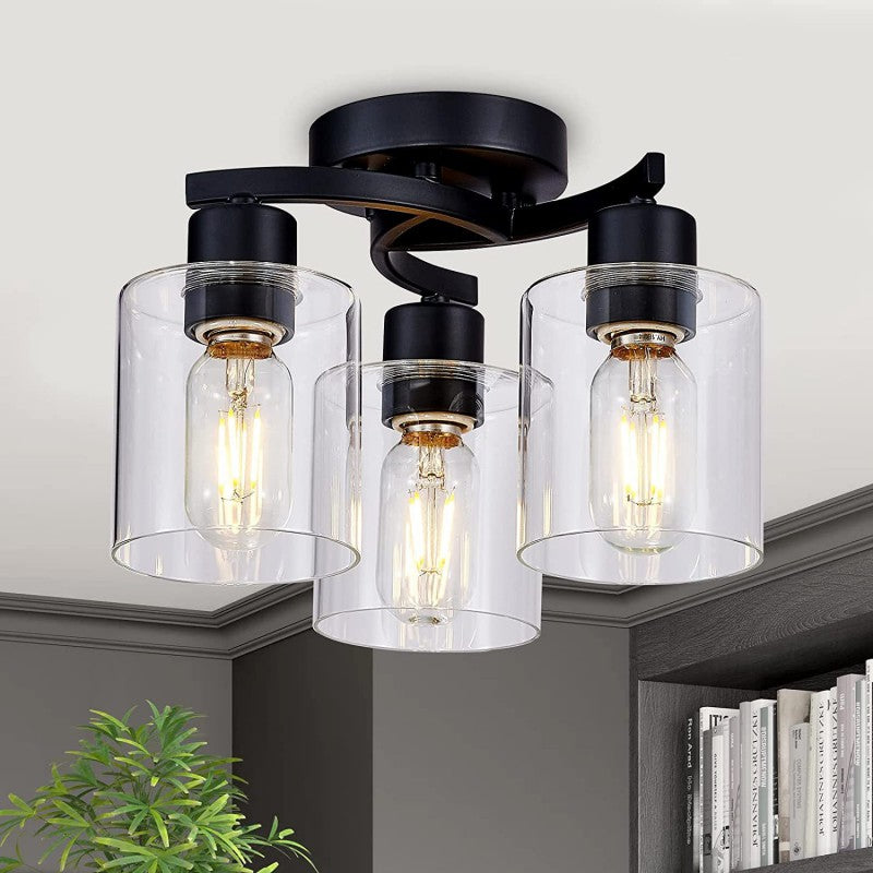 Minimalist Iron Cup Cylinder 3-Light Ceiling Light
