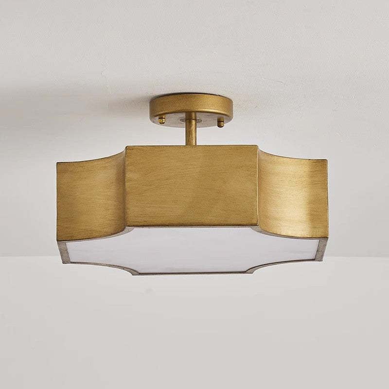 Retro Iron Quadrilateral 3-Light Ceiling Light