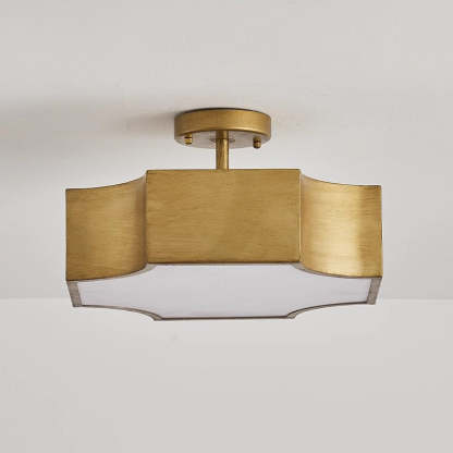 Retro Iron Quadrilateral 3-Light Ceiling Light