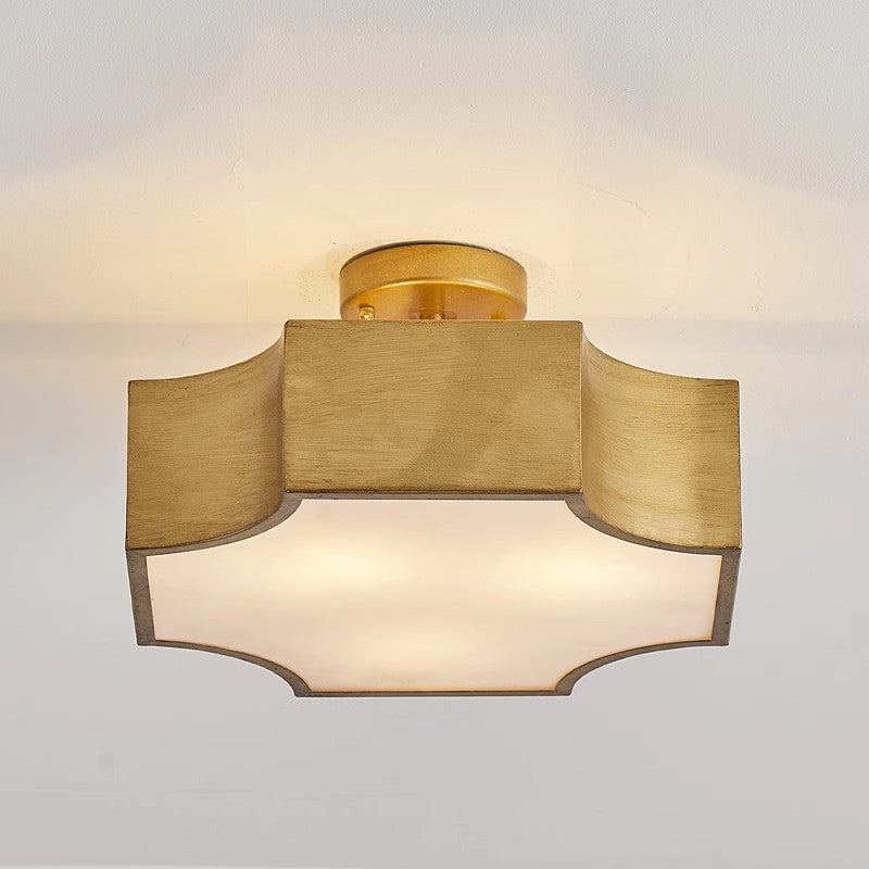 Retro Iron Quadrilateral 3-Light Ceiling Light — 110V-120V For US/CA