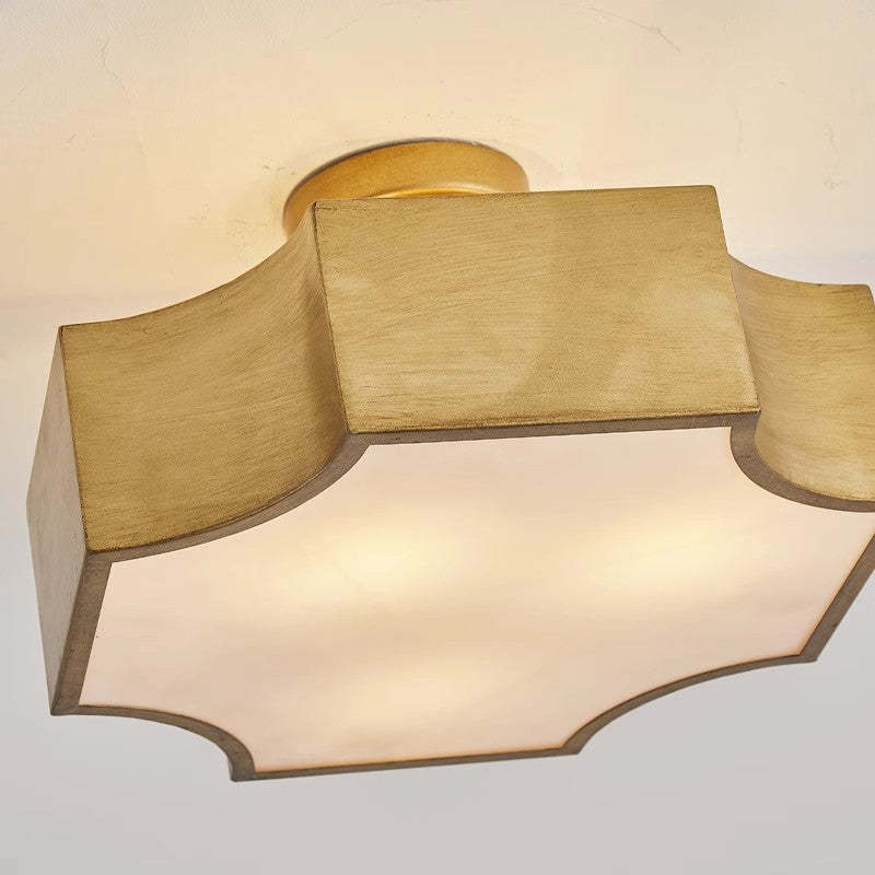 Retro Iron Quadrilateral 3-Light Ceiling Light