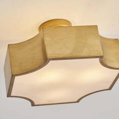 Retro Iron Quadrilateral 3-Light Ceiling Light