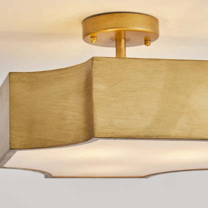 Retro Iron Quadrilateral 3-Light Ceiling Light