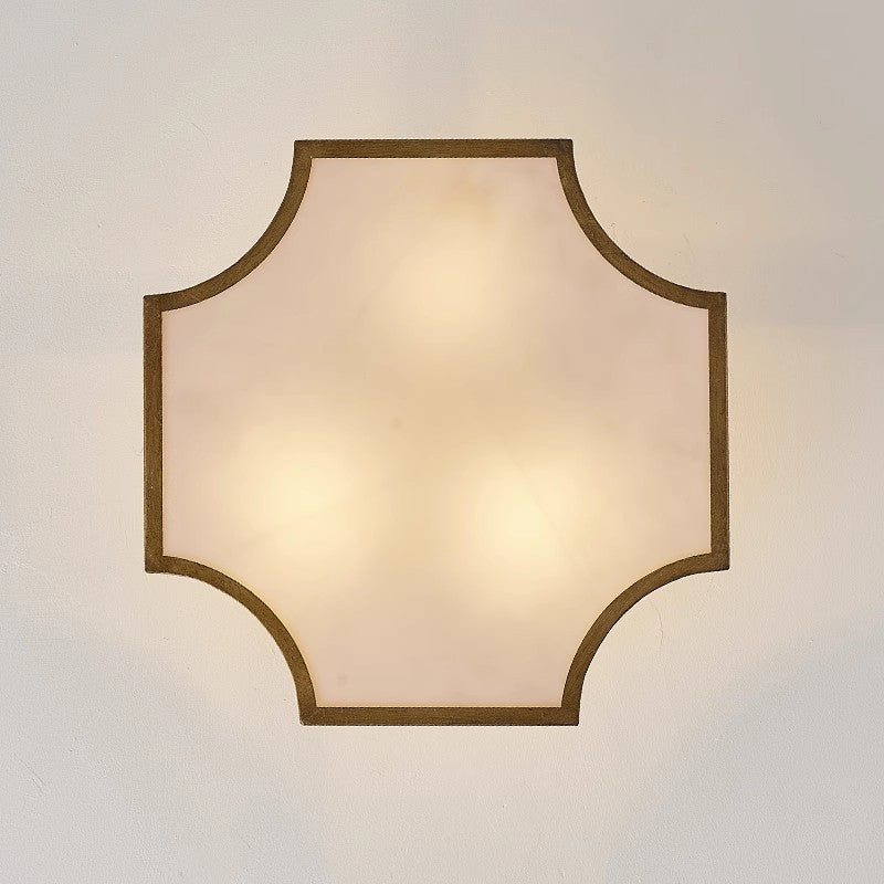 Retro Iron Quadrilateral 3-Light Ceiling Light