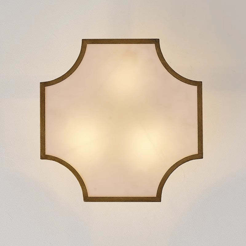 Retro Iron Quadrilateral 3-Light Ceiling Light