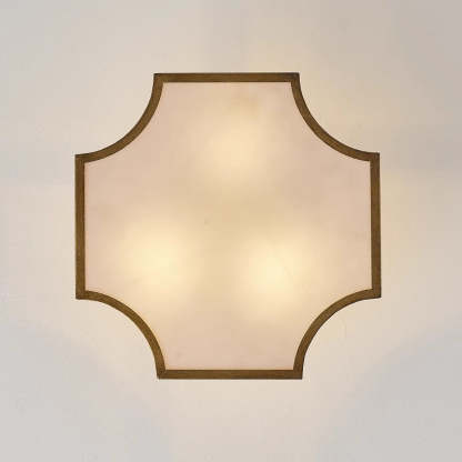 Retro Iron Quadrilateral 3-Light Ceiling Light